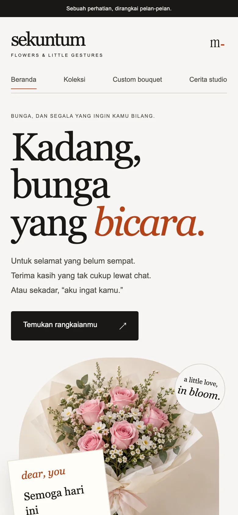 Sekuntum, demo toko bunga